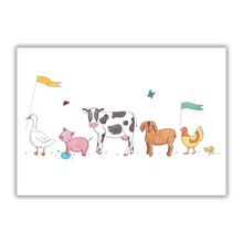 Load image into Gallery viewer, Farm Animal Parade Print - A3
