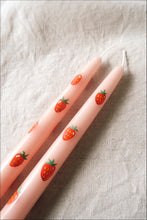 Load image into Gallery viewer, Strawberry Shortcake - PAIR of Hand Painted Candles
