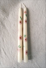 Load image into Gallery viewer, Daisy Chain (Light Pink) - PAIR of Hand Painted Candles
