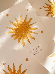 'A New Ray of Sunshine' - Greetings Card (Gold Foil)