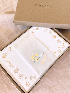'Seashore' - Gold Foil Note Cards (Pack of 10)