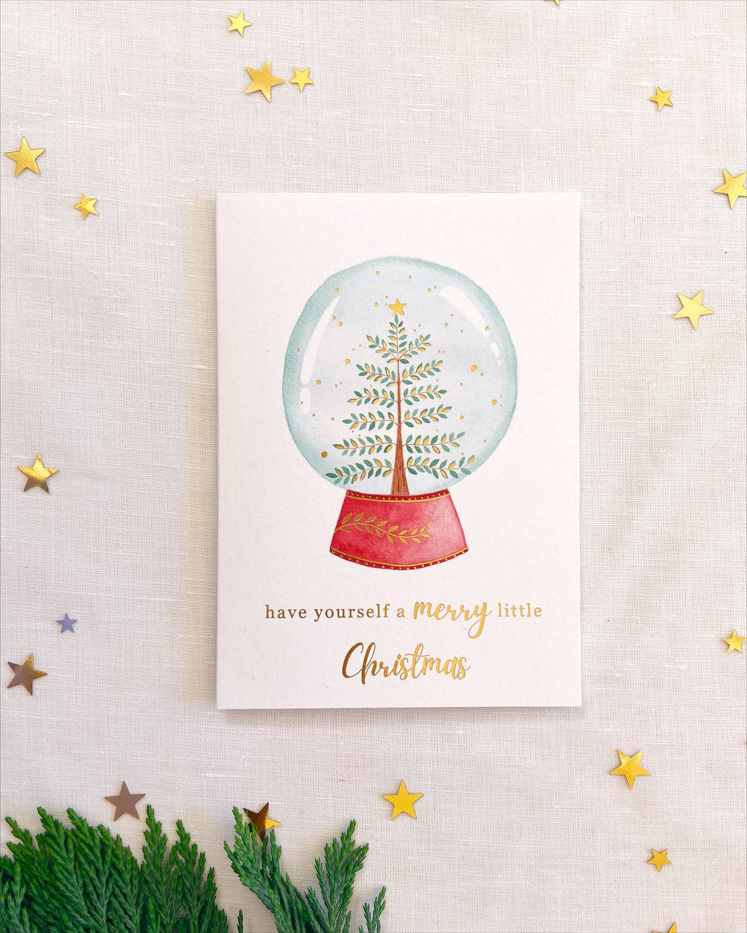 'Merry Little Christmas' Snow Globe - Christmas Card