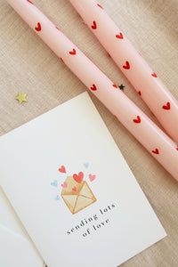 Sweet Hearts - PAIR of Hand Painted Candles