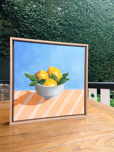 'The 3 Lemons’ - Framed Acrylic Painting on Canvas